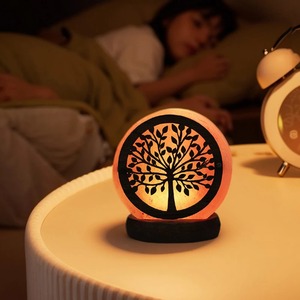 Lampe en sel de l'Himalaya, lampe en cristal de sel de roche avec base, lampe en cristal de sel, veilleuse de chevet, décoration de chambre à coucher - Product Image 4