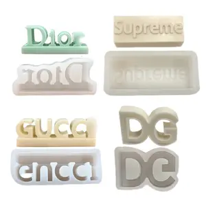 Molde de silicona 3D con letras para aromaterapia, vela de yeso, adornos decorativos, jabón hecho a mano, resina, pegamento, moho de silicona para goteo