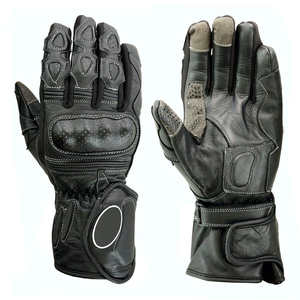 Guantes de Motociclismo de Cuero de Alta Calidad al por Mayor, Guantes de Carreras con Protección Completa para los Dedos y Puño Largo - Product Image 1