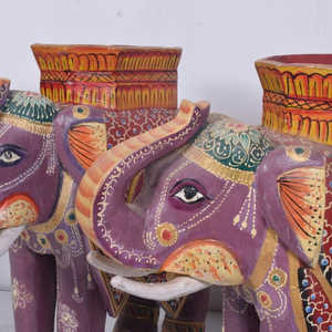 Handmade Wooden <b>Elephant</b> <b>Decorative</b> Feature - Product Image 2