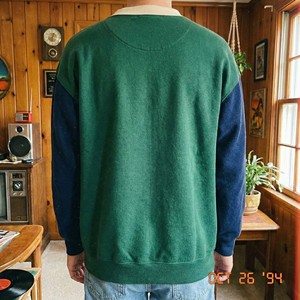 Sudadera de Felpa Francesa 100% Algodón, Gruesa, Unisex, Estilo Retro Académico, Lavado Ácido, con Logotipo Bordado, Diseño Colorblock - Product Image 2