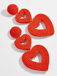 Pendiente de corazón bordado con Material de cuentas multicolor para fiesta y veranos para mujer Pendiente de bordado hecho a mano Joyería - Product Image 3