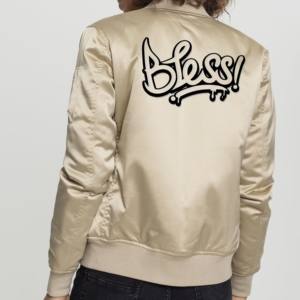 OEM Newest Breathable Style Long Sleeve Woman Crop Satin Bomber Jacket / Women's Clothing Custom Logo Satin Bomber Denim Jacket - Product Image 6