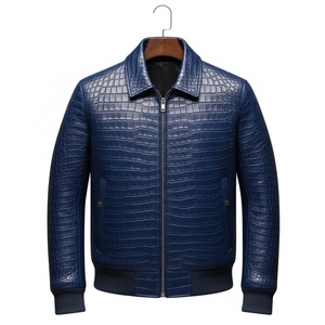 Chaqueta de cuero vacuno con relieve de cocodrilo moderno, con textura premium, resistencia duradera y diseño llamativo. - Product Image 5