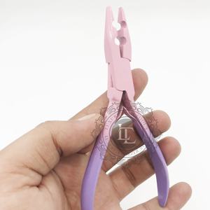 Pince d'extension de cheveux Ombre à deux trous en acier inoxydable durable outils d'extension de cheveux de marque privée - Product Image 4
