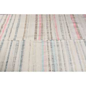 Alfombra de lana turca moderna blanca y azul de 5x7 pies, patrón de retazos de tejido plano, respaldo de látex para decoraciones de sala de estar - Product Image 5