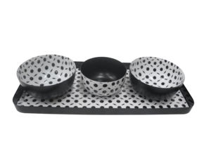 Bol de serveur de fruits en métal au design exclusif finition brillante avec forme arrondie pour centres de table à manger bol décoratif - Product Image 4