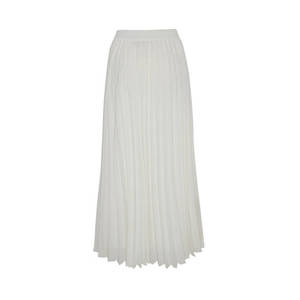Chiffon Pleated <b>Skirt</b> with <b>Elasticated</b> Waist-Soft Flared Wrap Style - Product Image 3