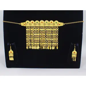 Рамадан специальные дубайские золотые ювелирные изделия наборы свадебное ожерелье марташа индийский комплект ювелирных изделий браслет серьги ожерелье кольца наборы