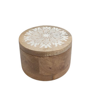 Boîte de rangement de cuisine avec couvercle en bois brun couleur naturelle taille standard boîtes de rangement faites à la main en vrac en gros - Product Image 2