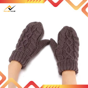 Gants d'hiver en tricot torsadé personnalisés pour femmes, en acrylique, doublés en polaire, pour écran tactile, style uni, design chic, confortables, pour une utilisation en extérieur - Product Image 6