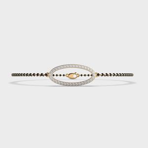OEM 14K Yellow / White / Rose Gold Round Diamond Mangalsutra <b>Bracelet</b> for Women - Product Image 3