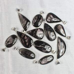 จี้เงินไฮเพอร์สเทนแวววาวขอบสร้อยคออัญมณีไฮเปอร์สีเงินขอบเครื่องประดับจี้ชุบเงินสำหรับผู้หญิง - Product Image 2