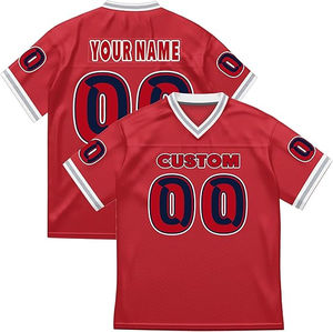 Maillot de football vintage américain sur mesure pour homme, style français, en maille tricotée oversize, col en V, coupe courte et carrée - Product Image 4