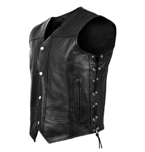 Gilet de mode personnalisé pour hommes au prix de gros Gilet en cuir d'hiver pour hommes avec fonction coupe-vent Design ODM Gilet de motard de qualité supérieure - Product Image 4