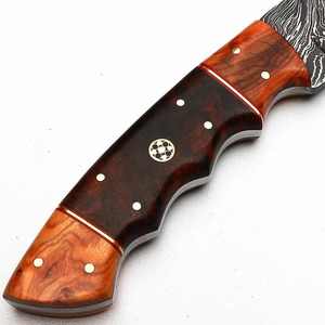 Couteau de chasse en acier damas personnalisé fait main avec manche en bois couteau de survie - Product Image 4