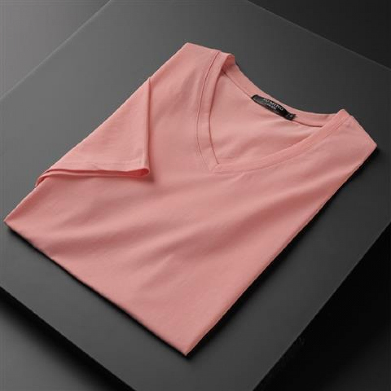 Pink V-neck short sleeves