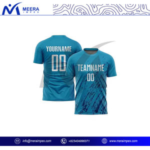 Maillot de football unisexe personnalisé OEM de haute qualité 100 % polyester sublimé à col montant léger à manches courtes pour hommes et femmes - Product Image 3