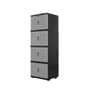 Mini Cabinet 4-Stack Plastic Storage Anti-Scratch <b>Key</b> Lock Minimalist Home <b>Organizer</b> - Product Image 3