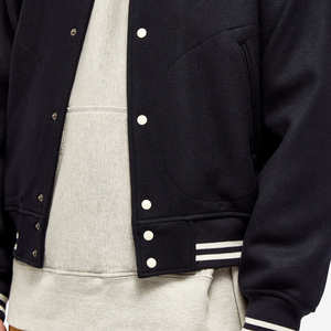 Veste universitaire Letterman élégante et intelligente de haute qualité pour hommes corps en laine manches en cuir véritable col montant vêtements d'hiver High Street - Product Image 4