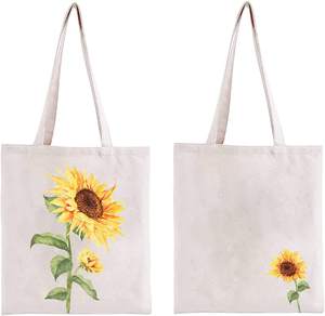 Bolso de lona de algodón orgánico con estampado personalizado para mujer, bolsa de mano 100% de algodón, OEM, hecho en Vietnam, venta al por mayor - Product Image 1