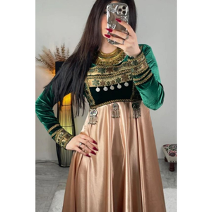 Robes pour femmes afghanes Kuchi produites dans la culture afghane 100% Polyester Vintage Appliques Broderie Modeste Nouveau Style - Product Image 4