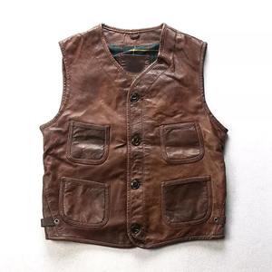 Gilet de motard en cuir véritable pour homme, 2022 de qualité supérieure - Product Image 6