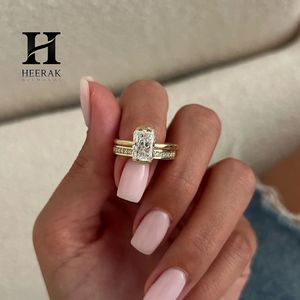 Conjunto de Anillos de Boda Radiantes y Alargados de Moda, 2 Piezas, Entrecruzados, Lisos, de Oro, 10K 14K, Joyería de Oro - Product Image 2