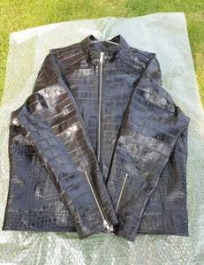 แจ็กเก็ตหนังจระเข้ลายนูนสำหรับผู้ชายเสื้อแจ็กเก็ตหนังจระเข้ทำด้วยมือเสื้อแจ็กเก็ตหนังงูหลามออกแบบโลโก้ได้ตามต้องการ - Product Image 6