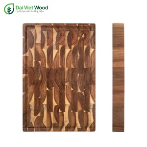 Tabla de cortar rectangular de madera de acacia con asa - Product Image 3