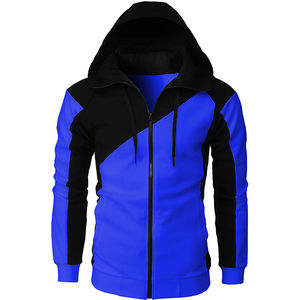 Moda para hombre sudaderas con capucha contraste Color cremallera Sudadera con capucha Casual Deporte Sudaderas con bolsillo manga larga hombres ropa sudaderas con capucha - Product Image 6