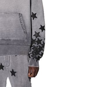 Sudadera con capucha gráfica unisex de gran tamaño 100% algodón sudadera de peso pesado ropa de calle personalizada con capucha abullonada al por mayor para hombres - Product Image 6