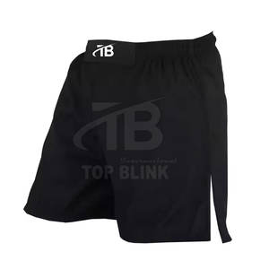 Pantalones cortos de boxeo profesional Muay Thai patrón sólido de secado rápido y transpirable a la venta - Product Image 2