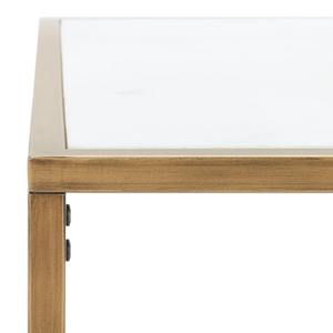 Mesa de Centro Moderna para Sala de Estar con Marco de Metal Dorado de Diseño Simple y Ecológico, con Tapa de Mármol Móvil - Product Image 3