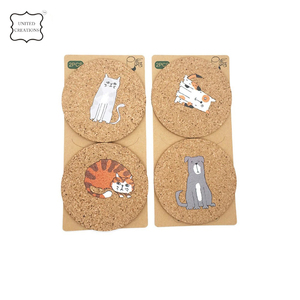 Dessous de verre en liège naturel classique imprimé de logo personnalisé, tapis et coussinets de tasse de table écologiques - Product Image 4