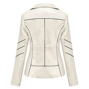 Chaqueta de Cuero Genuino para Mujer, a la Moda, de Piel de Vaca, Cálida para Invierno, con Cierre Frontal, Logotipo y Relleno de Poliéster Tejido - Product Image 3