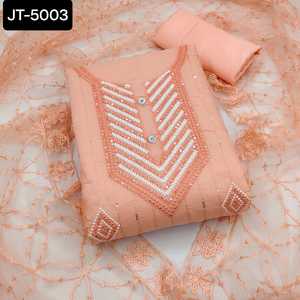 ชุดซิมวาร์ซาลวาร์คาเมซสไตล์อินเดียแบบดั้งเดิมพร้อมงานปักด้ายชุดซาลวาร์คาเมซชุดเสื้อผ้าตาข่าย - Product Image 6