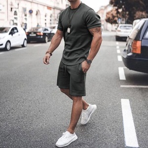 T-shirts ensemble court sweat 2 pièces ensemble t-shirt et short pour homme surdimensionné lavé 100% coton t-shirt pour homme pour homme vente en gros - Product Image 6