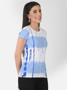 เสื้อยืดผู้หญิง แขนสั้น คอกลม สีฟ้า สำหรับฤดูร้อน ผ้าเจอร์ซีย์ ระบายอากาศ แห้งเร็ว รีไซเคิล ลายพิมพ์เรียบง่าย - Product Image 5