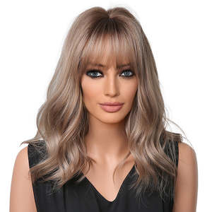 DWY Dorian Gold Blonde Synthetic <b>Wig</b> Shoulder-Length with Natural Curly Style <b>Short</b> Heat Resistant <b>Wig</b> with Transparent Lace - Product Image 4