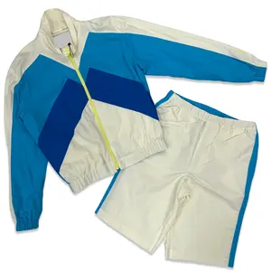 定制休闲风衣空白运动服慢跑套装2件套健身房健身防风运动服运动服加尺码男装夹克