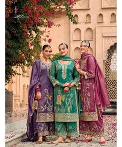 Robe de soirée modeste caftan turc pour femmes en bleu avec longue robe de soirée formelle et élégante combinaison Dupatta Hijab - Product Image 1