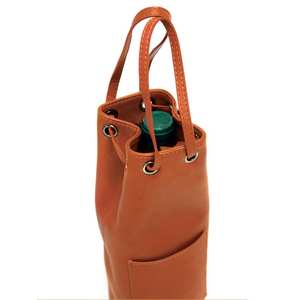 Porte-bouteille de vin en cuir véritable cousu élégant, imperméable, sac de voyage haut de gamme, étui pour bouteille, cadeau d'entreprise personnalisable pour - Product Image 2