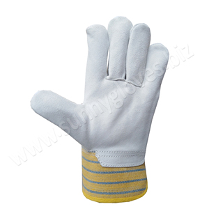 Meilleure qualité gants de travail de protection contre les chocs, en cuir de vache résistant aux coupures, Article 707 gant de travail - Product Image 4