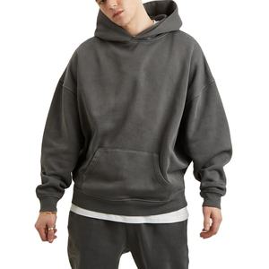 Sudadera con Capucha Gruesa y Pesada Personalizada al por Mayor, Sudadera Holgada con Hombros Caídos, 100% Algodón, Felpa Suave para Ropa Urbana Informal - Product Image 1