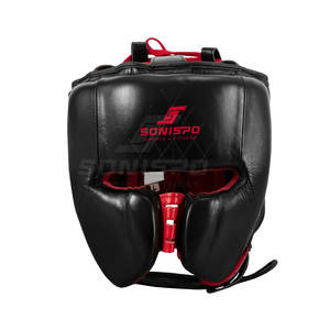 Protège-tête en cuir de haute qualité pour l'entraînement MMA et la boxe Équipement de fitness en vente entière avec motif imprimé pour la protection - Product Image 3