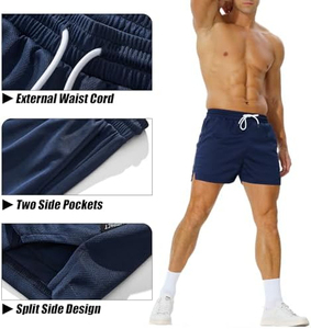Pantalones cortos elásticos de verano para hombre, ideales para ajuste cruzado y levantamiento de pesas, la mejor moda personalizada OEM, tarifa al por mayor, precio barato - Product Image 4