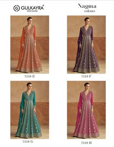 Elegance Dressing Tendance Outfit Vente Chaude Véritable Chinon Anarkali Suit & Dupatta Avec Broderie Lourde Travail Exportateur Mondial - Product Image 6