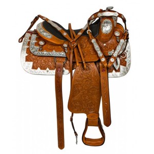 Cuero de vaca genuino de calidad superior Western Show Saddle Silver Tooled Edición limitada Pleasure Riding Horse Tack - Product Image 1