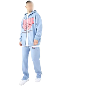 Survêtement évasé pour hommes, pantalon empilé, couleur unie, tenue respirante faite à la main, prix compétitif - Product Image 2